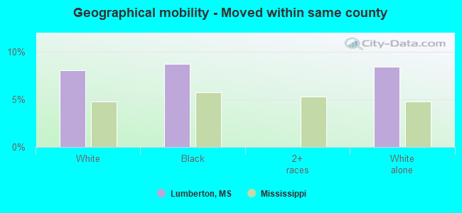 Geographical mobility -  Moved within same county