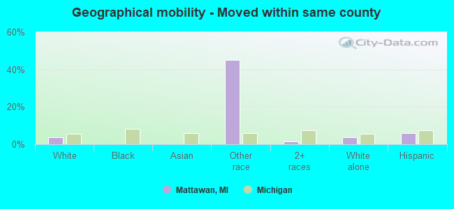 Geographical mobility -  Moved within same county