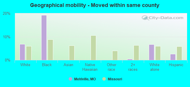 Geographical mobility -  Moved within same county