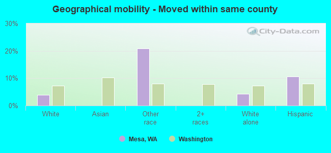 Geographical mobility -  Moved within same county