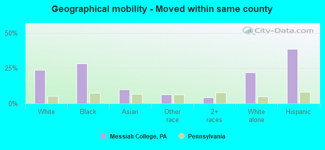 Geographical mobility -  Moved within same county