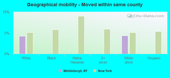 Geographical mobility -  Moved within same county