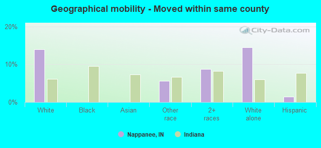 Geographical mobility -  Moved within same county