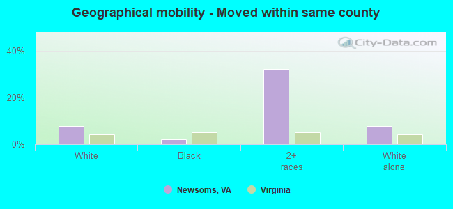 Geographical mobility -  Moved within same county