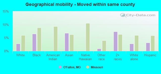 Geographical mobility -  Moved within same county