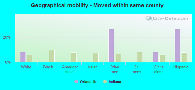 Geographical mobility -  Moved within same county