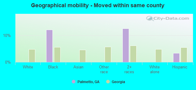 Geographical mobility -  Moved within same county