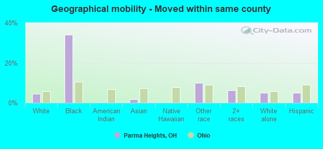 Geographical mobility -  Moved within same county