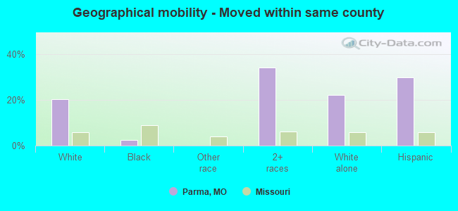 Geographical mobility -  Moved within same county