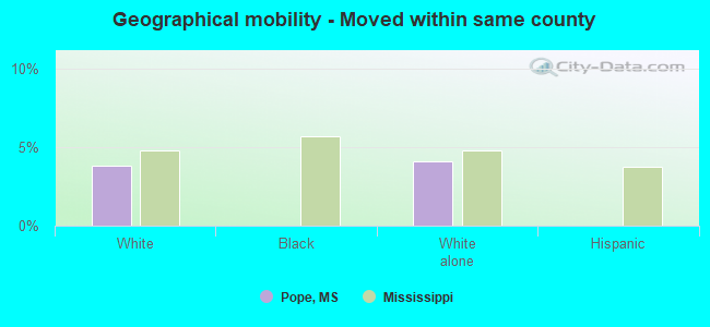 Geographical mobility -  Moved within same county