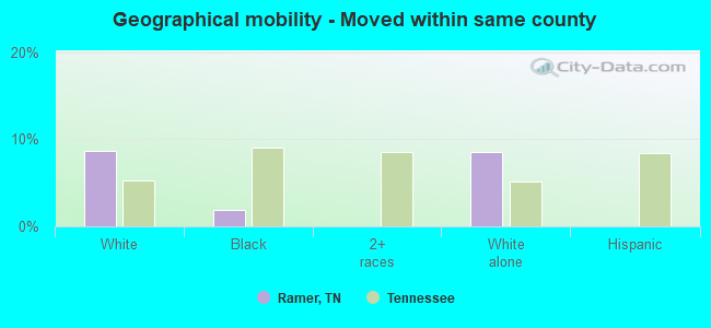 Geographical mobility -  Moved within same county