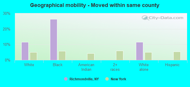 Geographical mobility -  Moved within same county