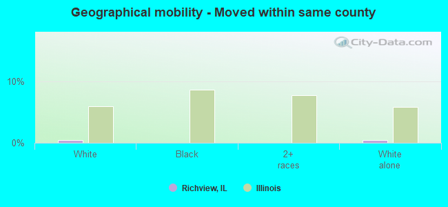 Geographical mobility -  Moved within same county