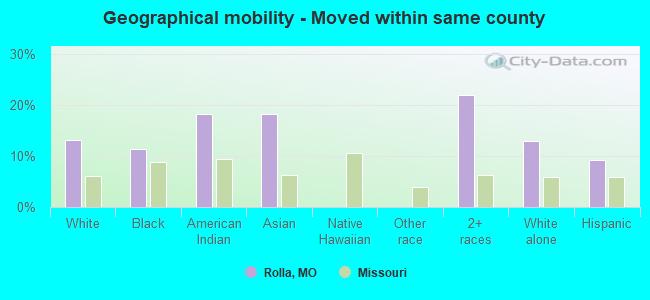 Geographical mobility -  Moved within same county