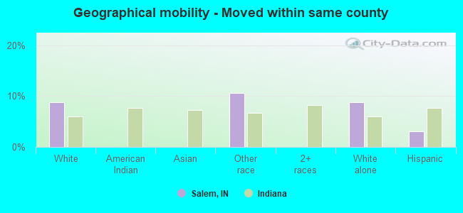 Geographical mobility -  Moved within same county