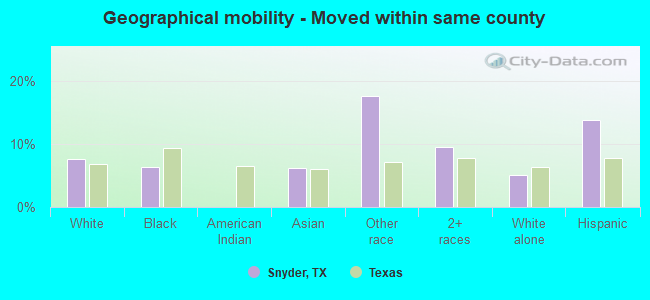 Geographical mobility -  Moved within same county