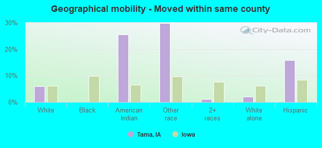 Geographical mobility -  Moved within same county