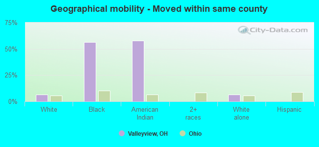 Geographical mobility -  Moved within same county