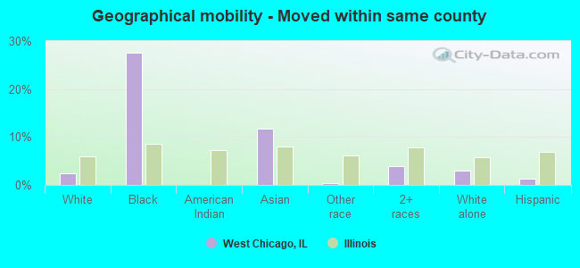 Geographical mobility -  Moved within same county