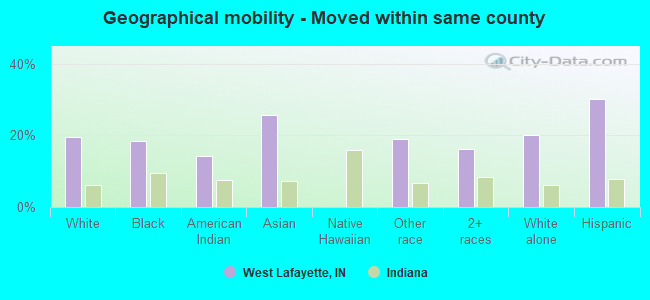 Geographical mobility -  Moved within same county