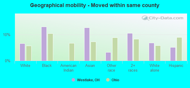 Geographical mobility -  Moved within same county