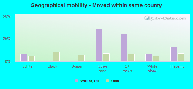 Geographical mobility -  Moved within same county