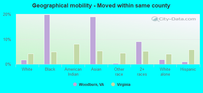 Geographical mobility -  Moved within same county