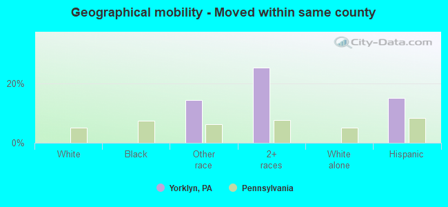 Geographical mobility -  Moved within same county