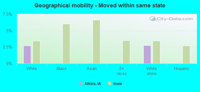 Geographical mobility -  Moved within same state