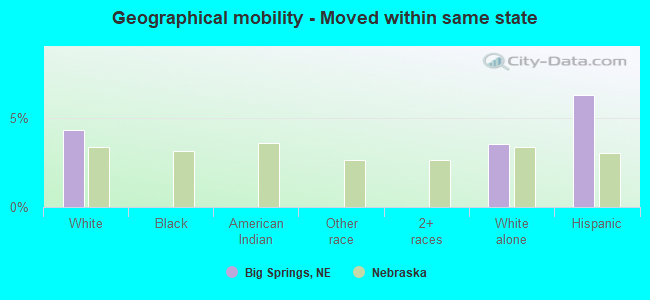 Geographical mobility -  Moved within same state