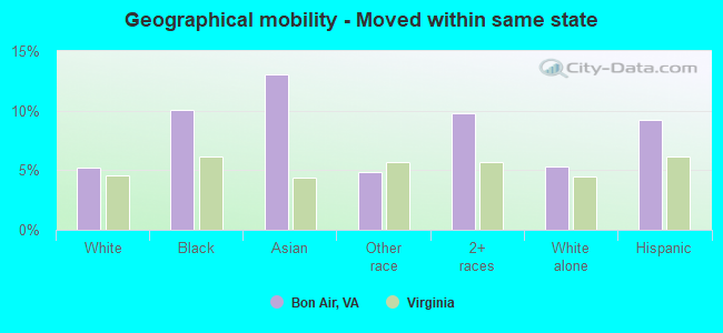 Geographical mobility -  Moved within same state