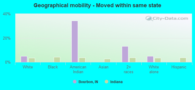 Geographical mobility -  Moved within same state