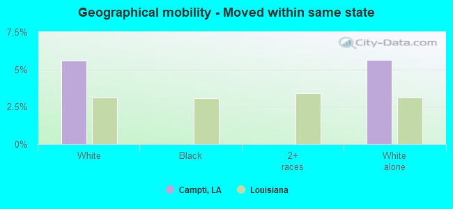 Geographical mobility -  Moved within same state