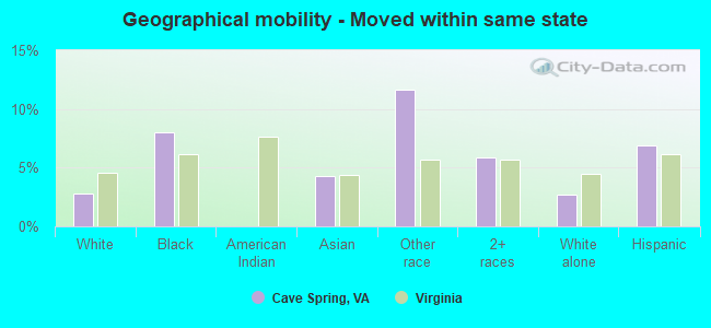 Geographical mobility -  Moved within same state