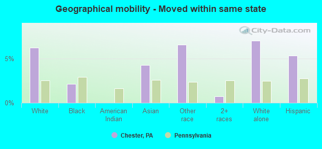 Geographical mobility -  Moved within same state