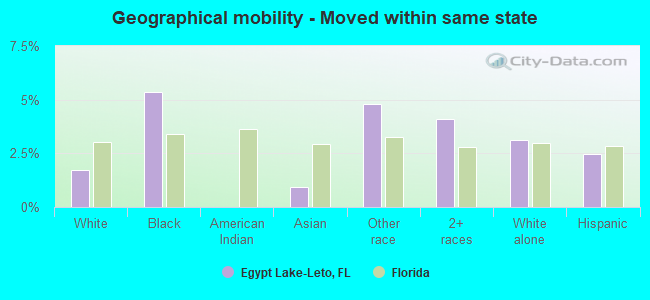 Geographical mobility -  Moved within same state