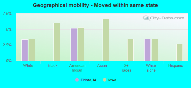 Geographical mobility -  Moved within same state