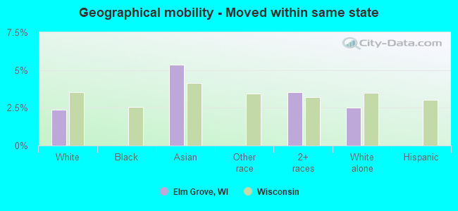 Geographical mobility -  Moved within same state