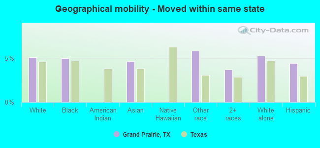 Geographical mobility -  Moved within same state