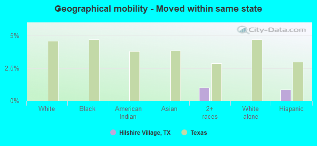 Geographical mobility -  Moved within same state