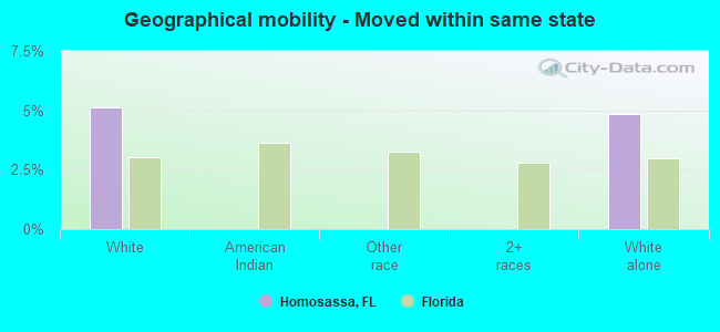 Geographical mobility -  Moved within same state