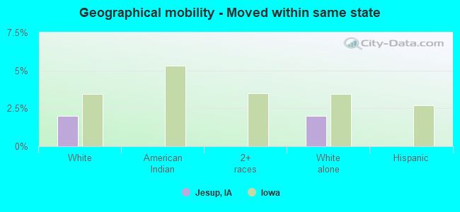 Geographical mobility -  Moved within same state