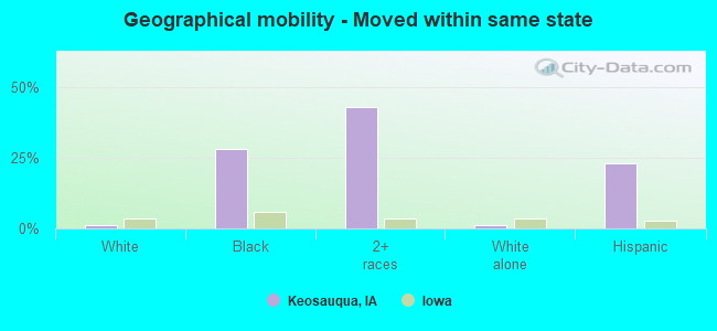 Geographical mobility -  Moved within same state