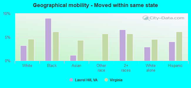 Geographical mobility -  Moved within same state