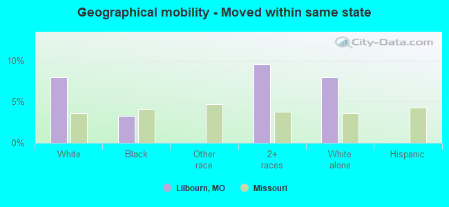 Geographical mobility -  Moved within same state