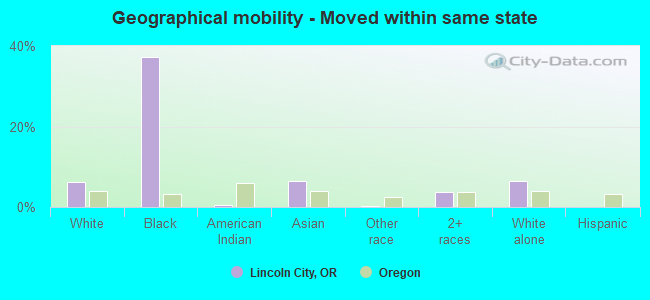 Geographical mobility -  Moved within same state