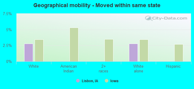 Geographical mobility -  Moved within same state