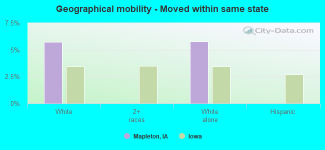 Geographical mobility -  Moved within same state