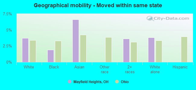 Geographical mobility -  Moved within same state