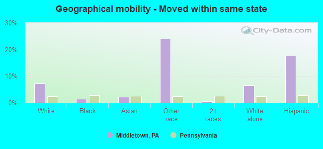 Geographical mobility -  Moved within same state